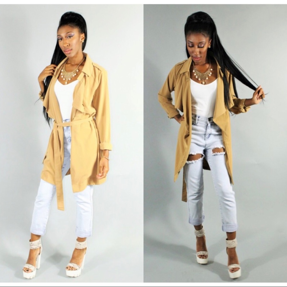 Stylish camel trench coat - Picture 4 of 4